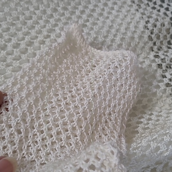 Seventh Avenue crochet pearl beaded top Romantic Y2K - Picture 8 of 11